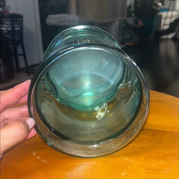 Vintage L.E. Clear Glass Milk Can Shaped Storage Jar with Handle - Picture 4 of 4